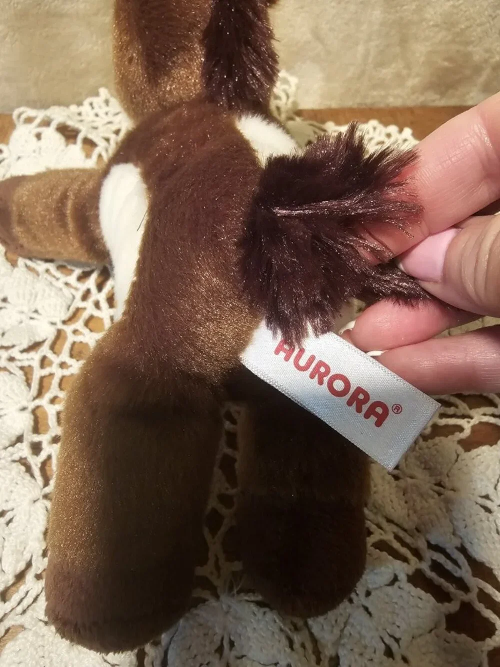 Aurora 2021  Brown Horse Pony With White Spots Plush  Flopsie Stuffed Animal